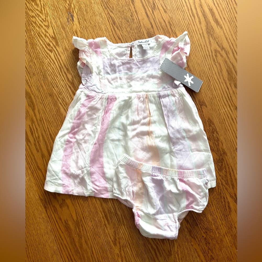 NWT Baby Girl Sz 12-18m Splendid Cali Stripe Lightweight Sleeveless Dress/Cover